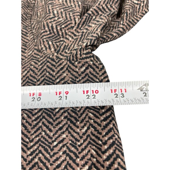 Soft Surroundings 2X Herringbone Print Long Sleeve Top Velvet Embroidered Collar - Picture 11 of 13